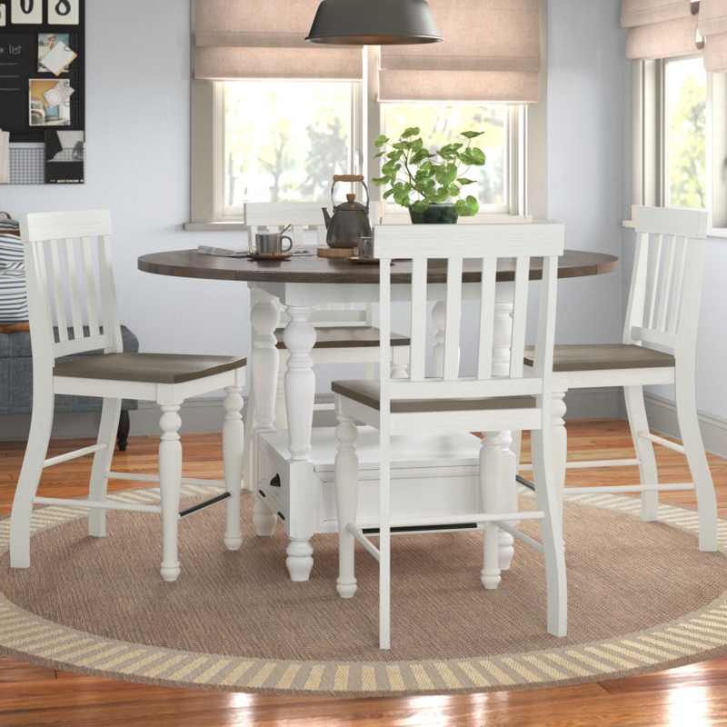 Cashden 5 - Piece Extendable Solid Wood Dining Set