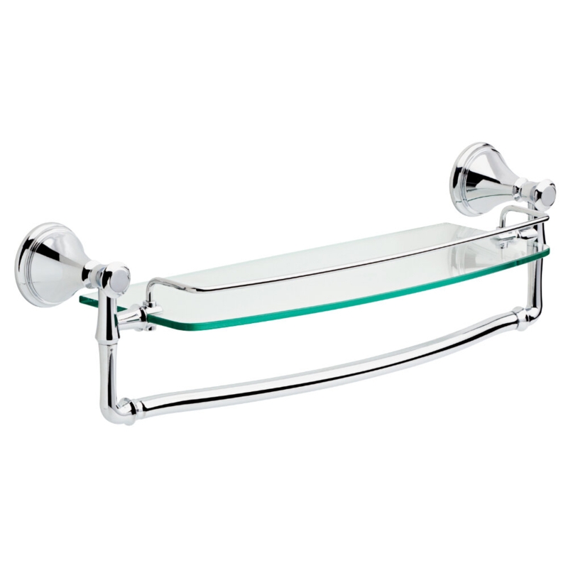Cassidy 18 in. Glass Shelf with Towel Bar