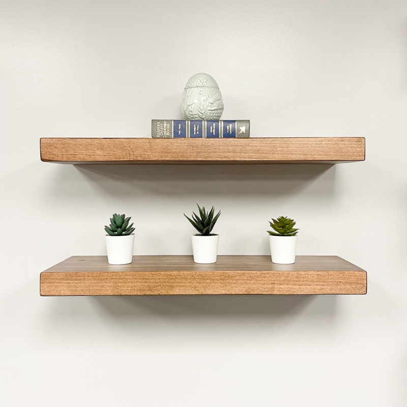 Cerasella 2 Piece Pine Floating Shelf