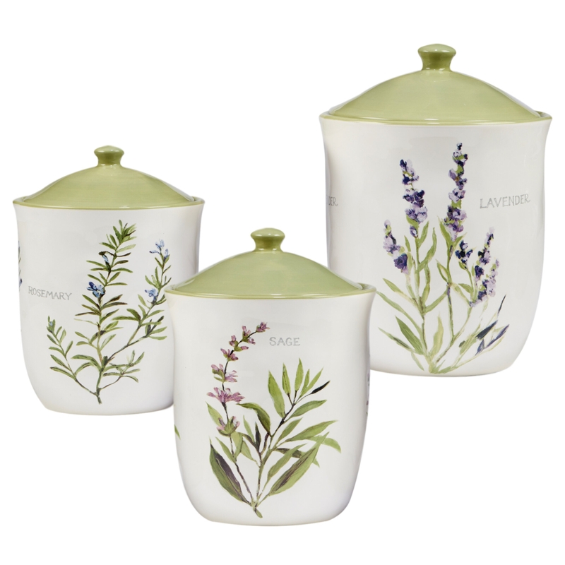 Certified International Fresh Herbs Canister Set 3 Pc.