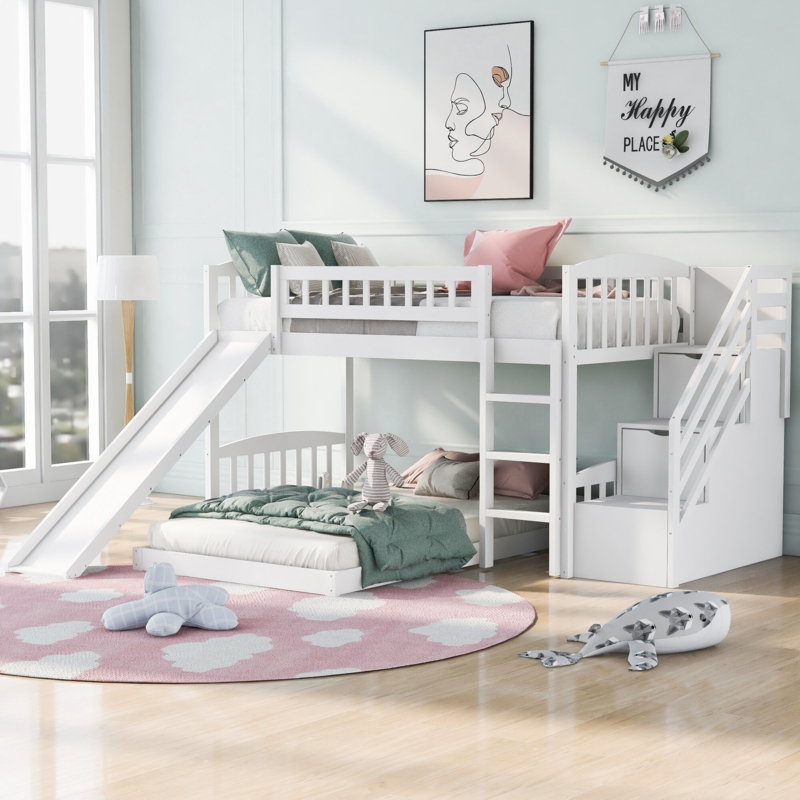 Chequetta Kids Twin Over Twin Bunk Bed