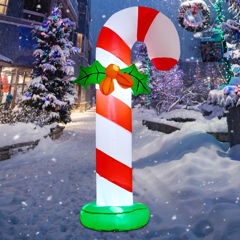 Christmas Inflatable 6FT Inflatable Candy Canes Gaint Outdoor Candy Cane Decorations