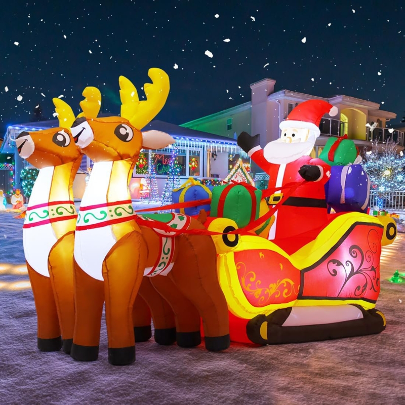 Christmas Inflatable Santa Sleigh Inflatable Santa Sleigh Outdoor Christmas Decorations