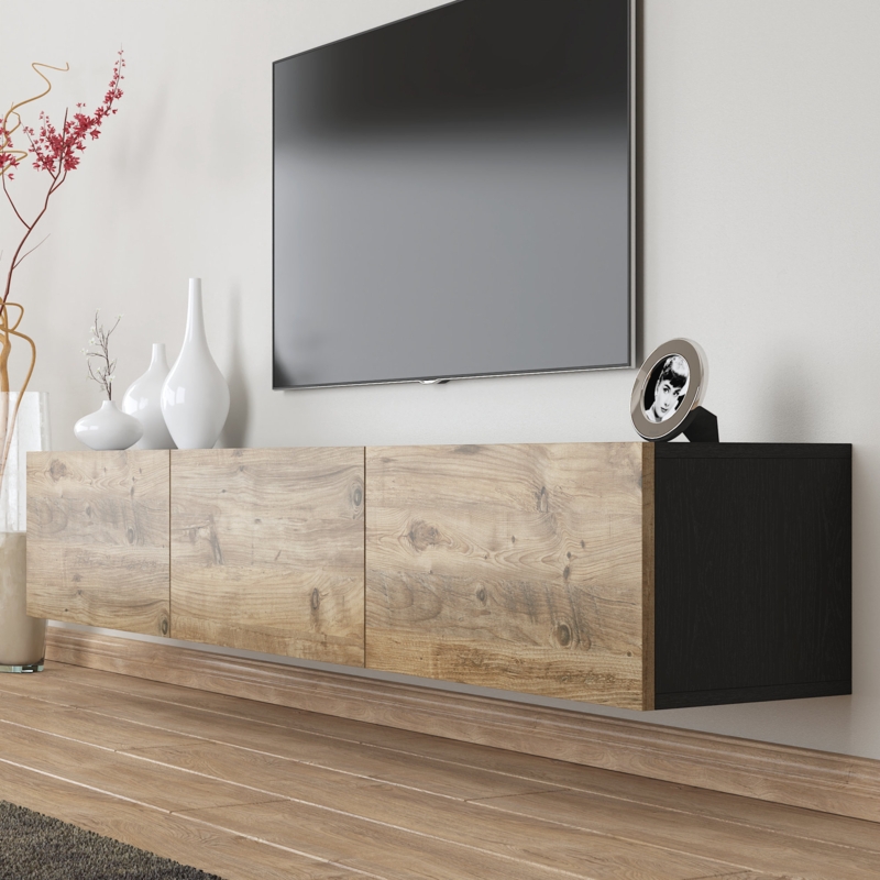 Colima Floating TV Stand Up to 80" TVs Modern TV Table Wall Mount Console Media Storage Cabinet