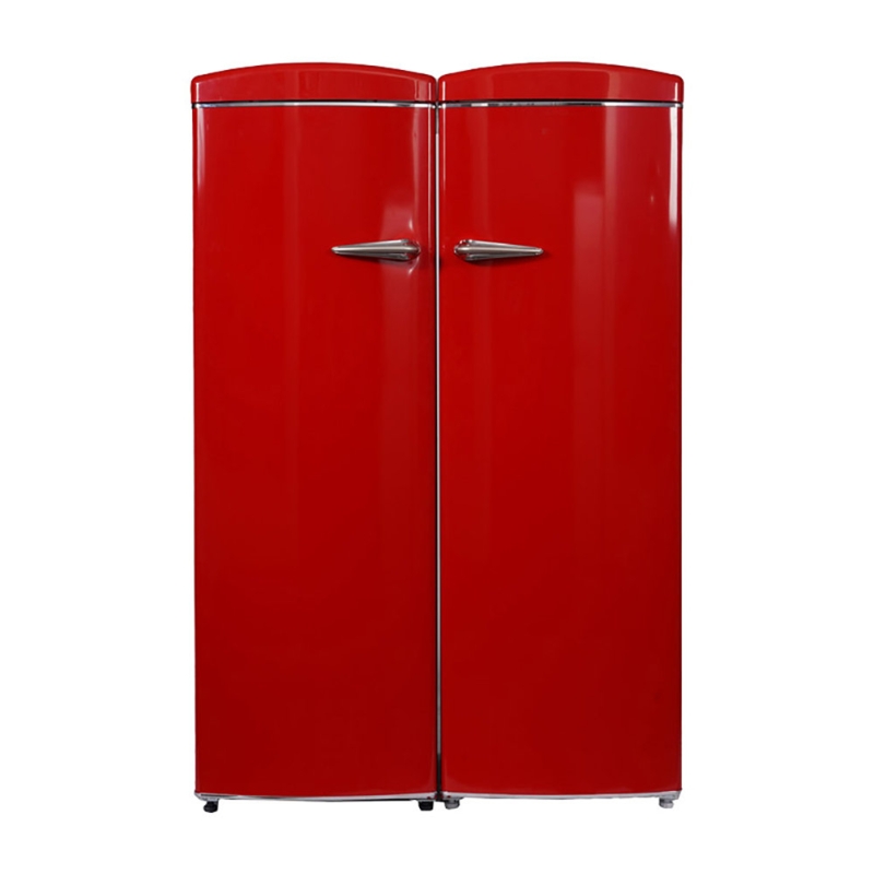 Conserv 8.3 cu. ft. Black Classic Retro Upright Freezer - 11 cu. ft. Classic Retro Refrigerator Set