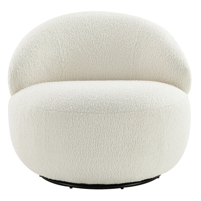 Copeland  37'' Oversized Boucle Upholstered Swivel Club Chair