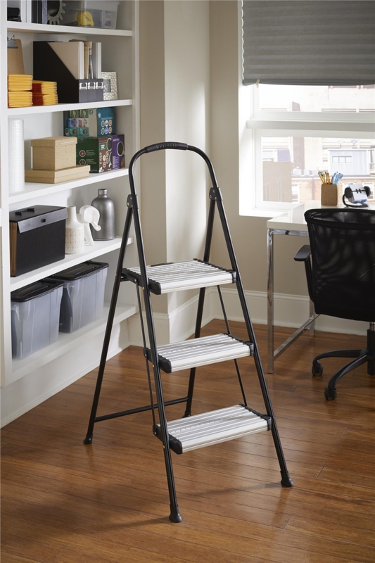 Cosco Three Step Folding Step Stool with Rubber Hand Grip