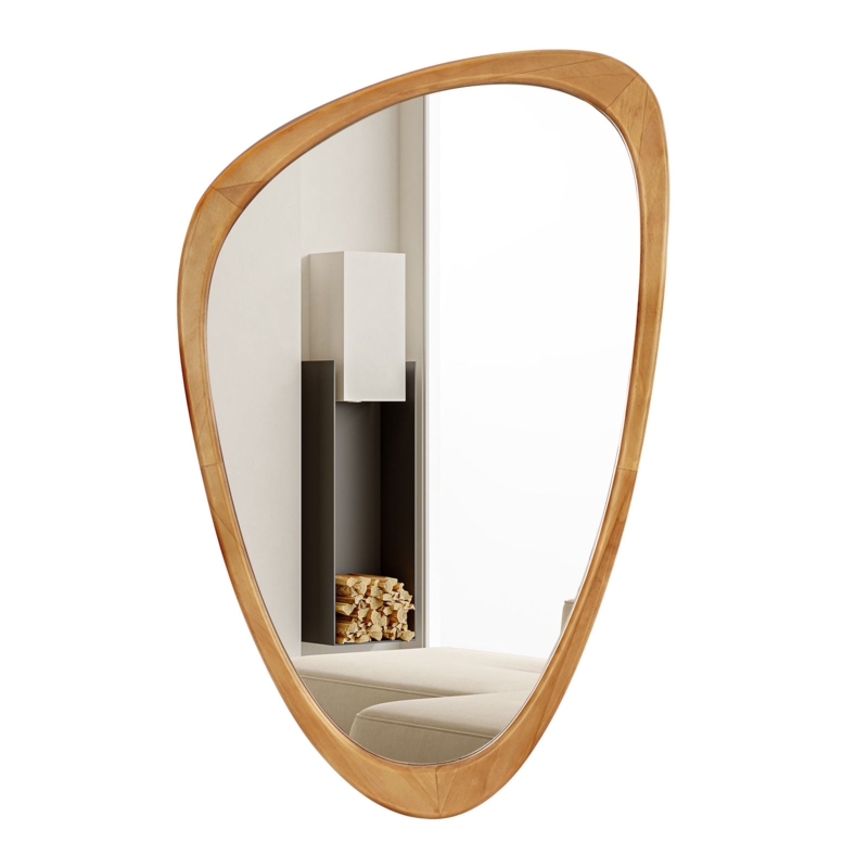 Cotesfield Wood Accent Mirror Irregular Decorative Mirror