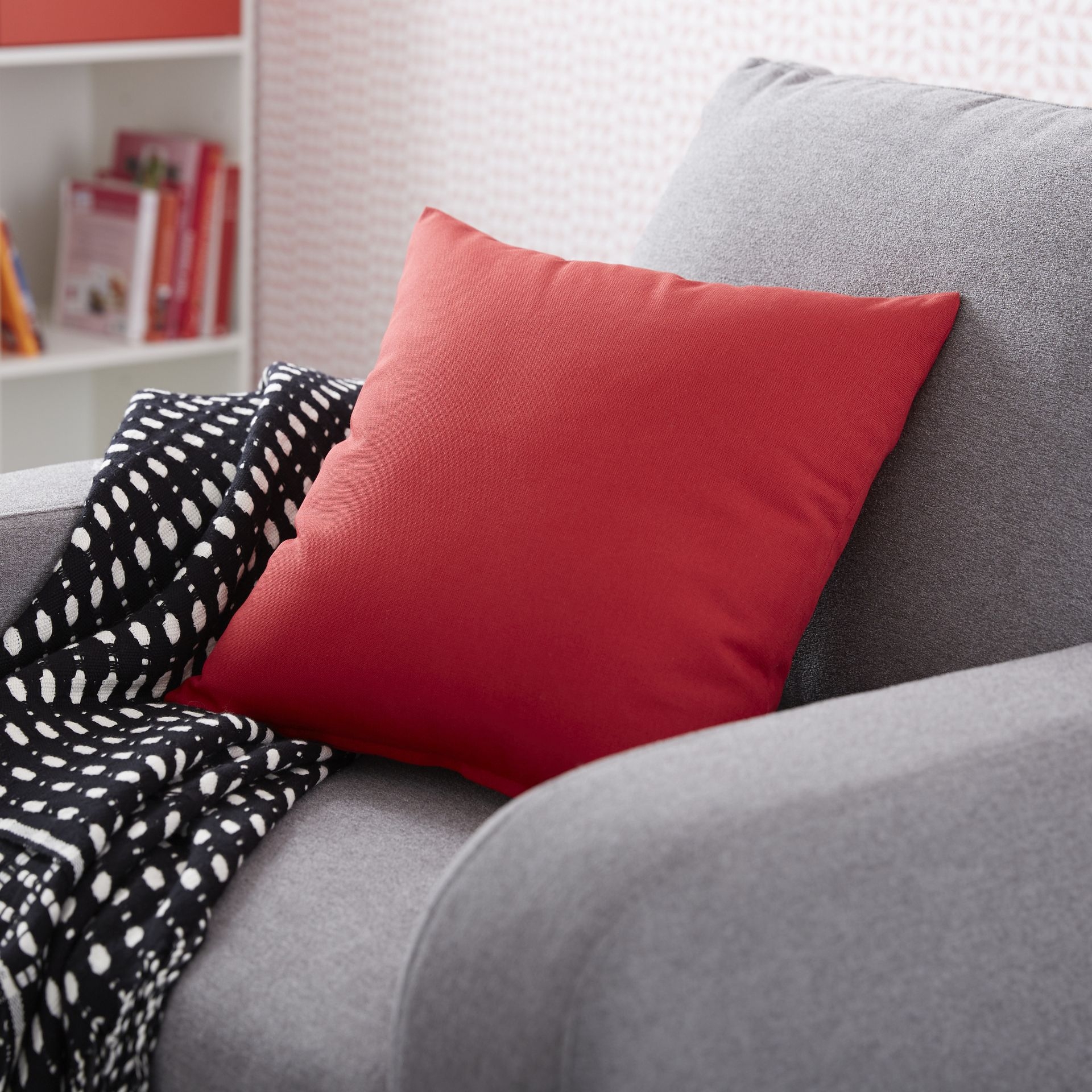 Coussin Sunny INSPIRE, rouge-rouge n3 l.40 x H.40 cm