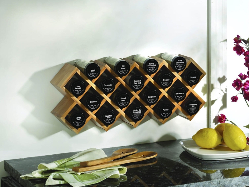 Criss Cross 18 Piece Spice Jar u0026 Rack Set