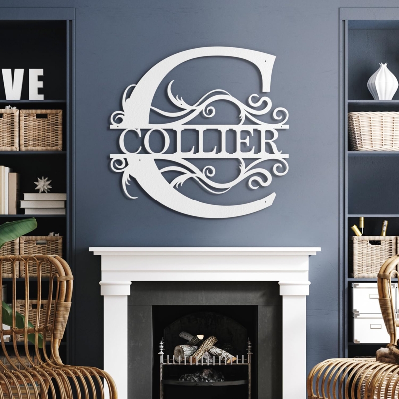Custom Name Letter Monogram Family Personalize Wedding Gift Cabin Outdoor Metal Signs Wall Dcor