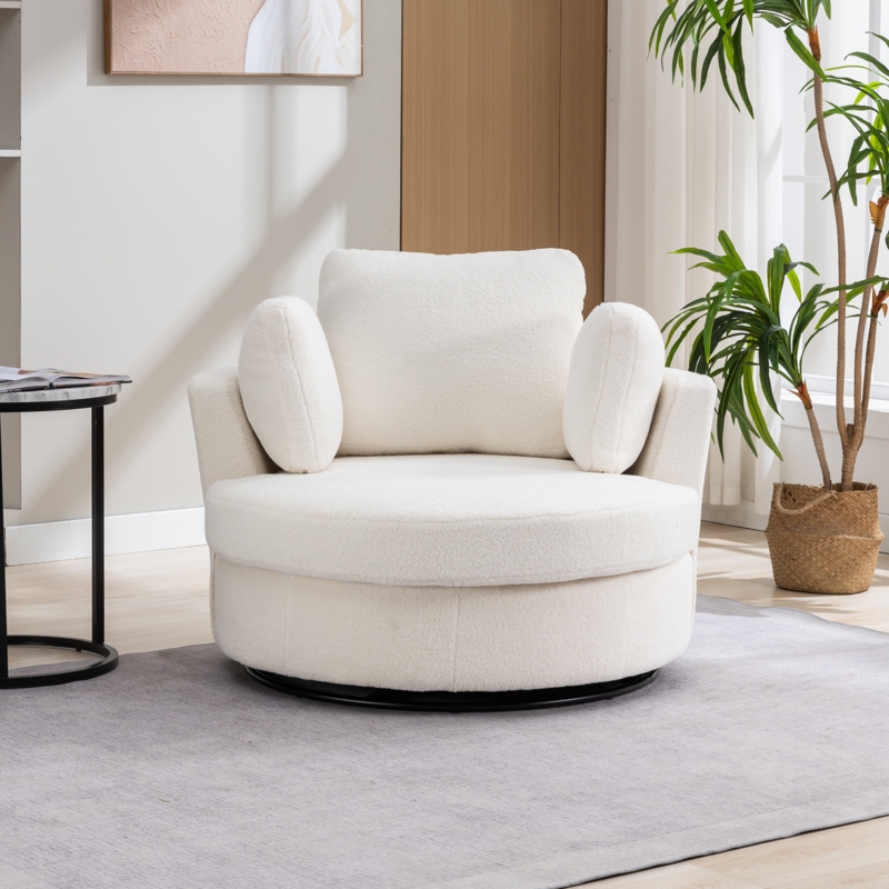 Dahlonega Upholstered Swivel Barrel Chair