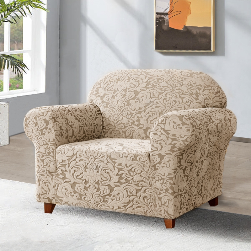 Damask Box Cushion Armchair Slipcover
