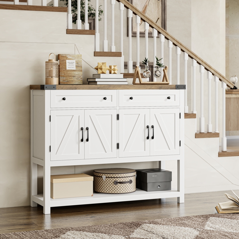 Darius 47.2" W Console Table with 2 Drawers and 2 Double-Door Cabinet