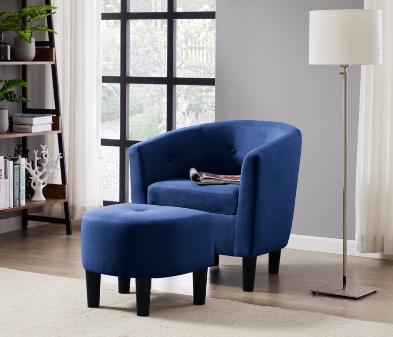 Daugirdas Upholstered Barrel Chair with Ottoman