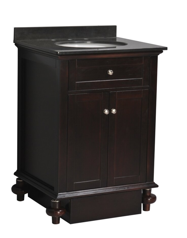 Daveed 25'' Single Bathroom Vanity with Granite Top with Mirror