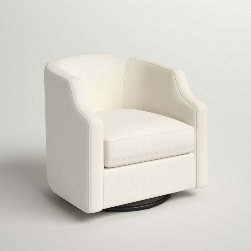 Debbie 77.47cm Wide Polyester Swivel Barrel Chair