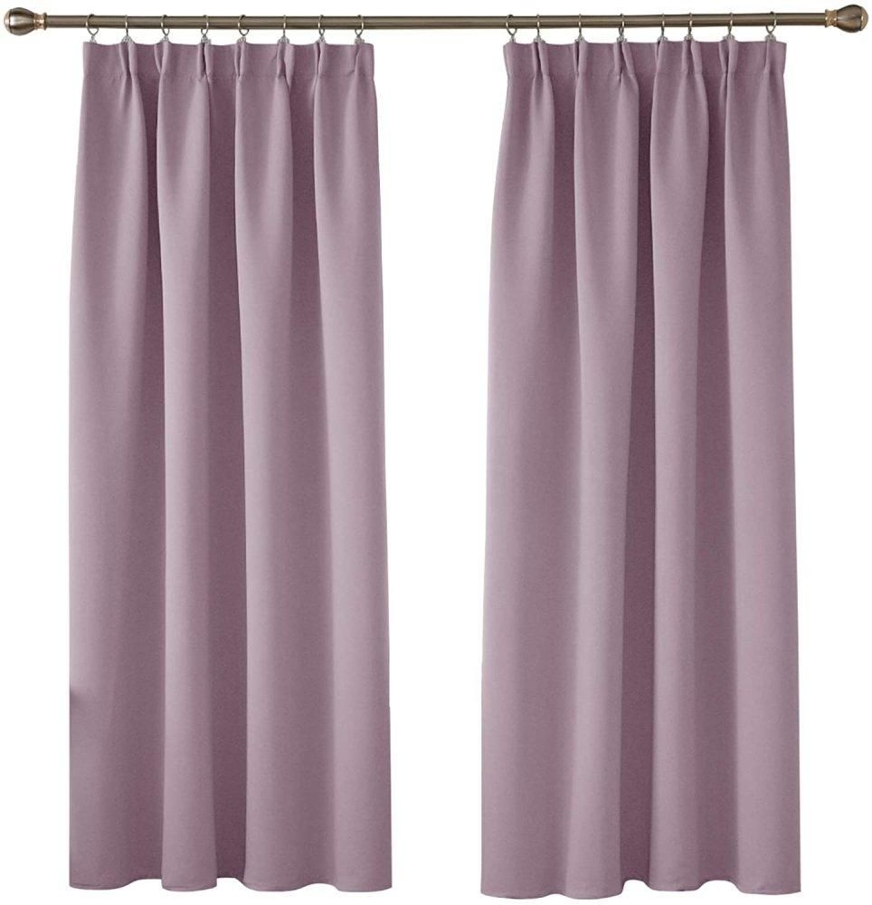 Deconovo Lotde2 Rideau Occultant Thermique Isolant Rideaux Chambre Fille Galon Fronceur Lavande168x229cm - LightPink / 2xW52xD72