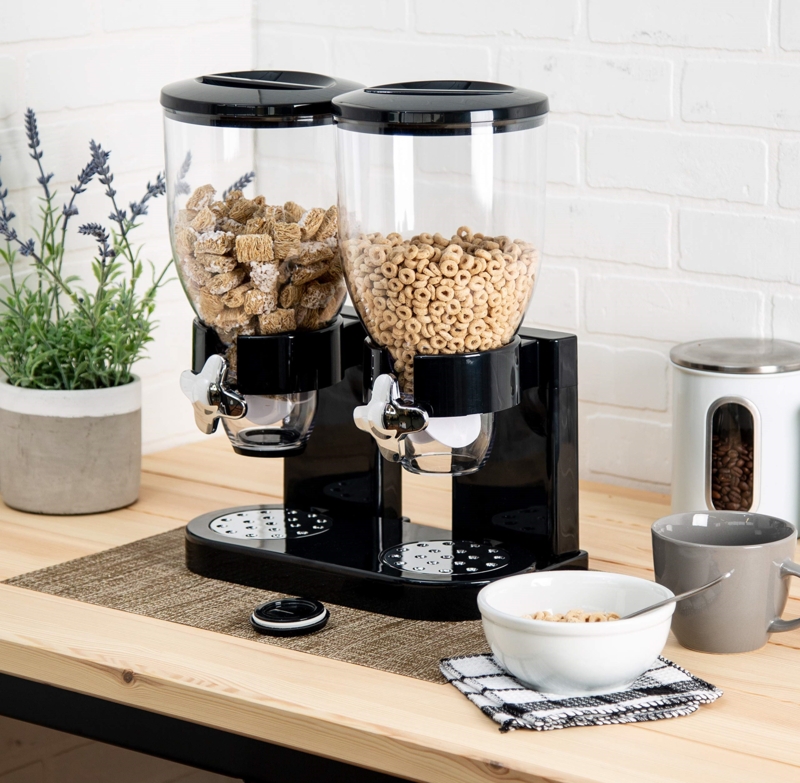 Denajia Dry Food Cereal Double Dispenser Box Container