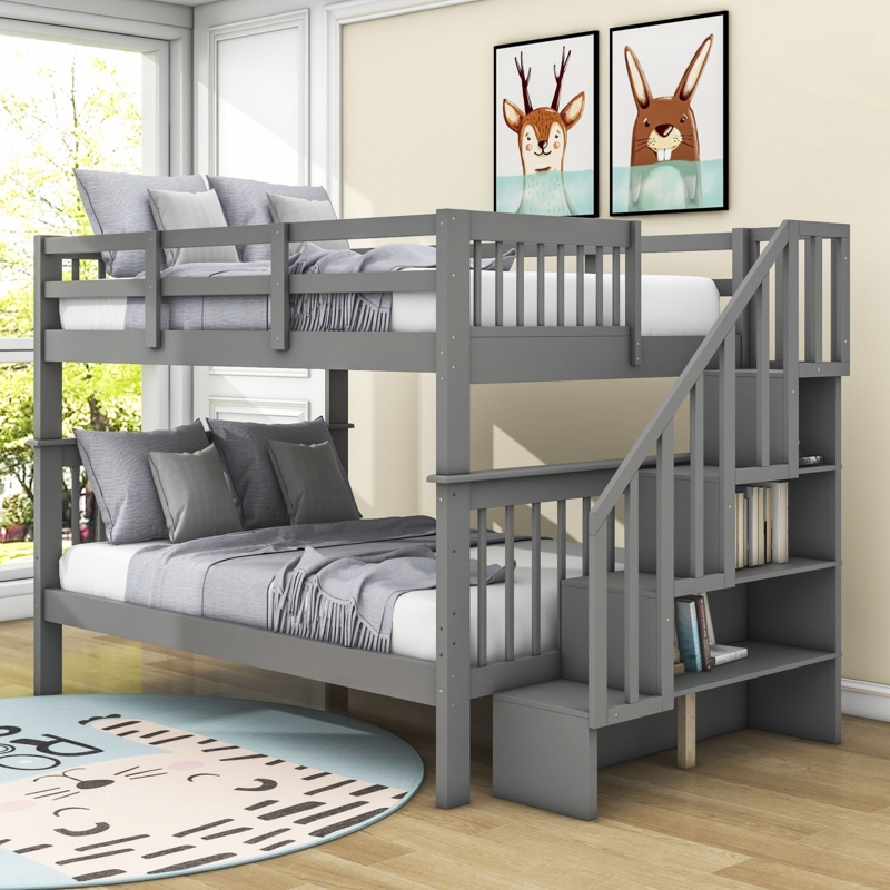 Twin Over Twin Bunk Beds With Stairs