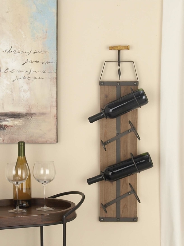 Dimond 4 Bottle Wall Mounted Wine Bottle Rack