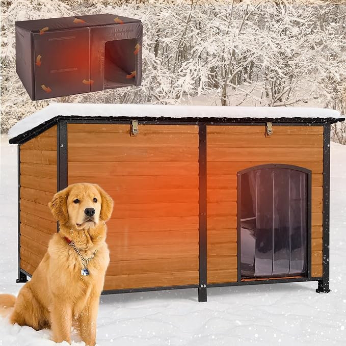 Doutre Brown Wood Insulated Dog House