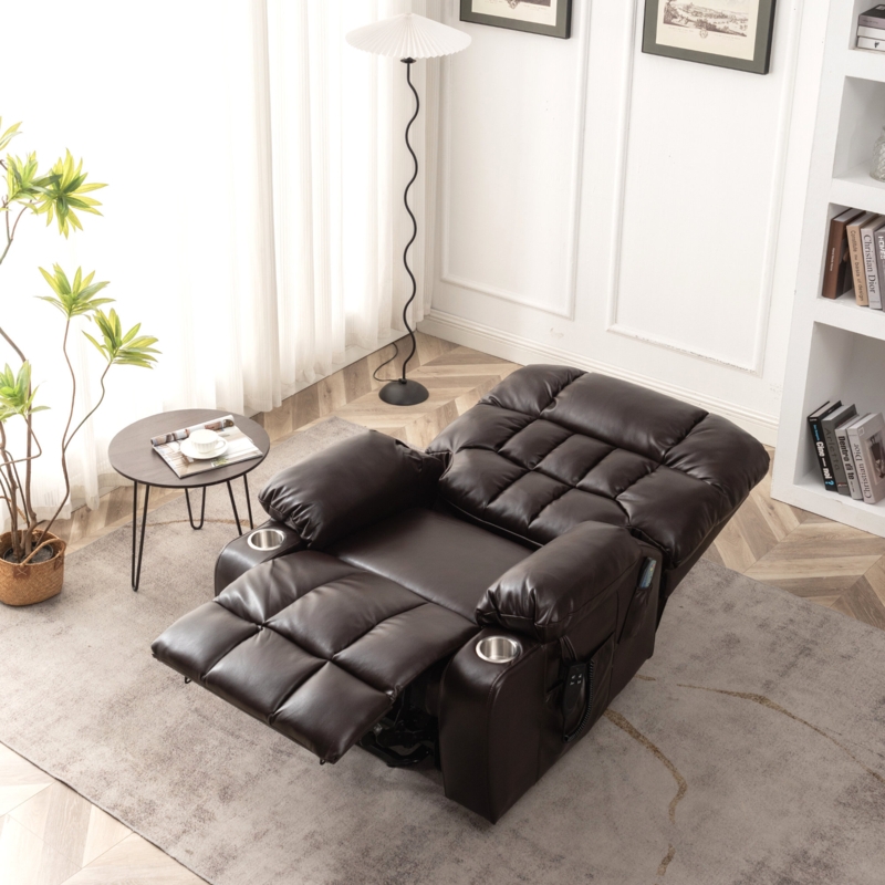 Dual Motor Big Man Recliner Chair Lay Flat in 73.22" Length for Big & Tall, Extra Wide Power Lift Chair