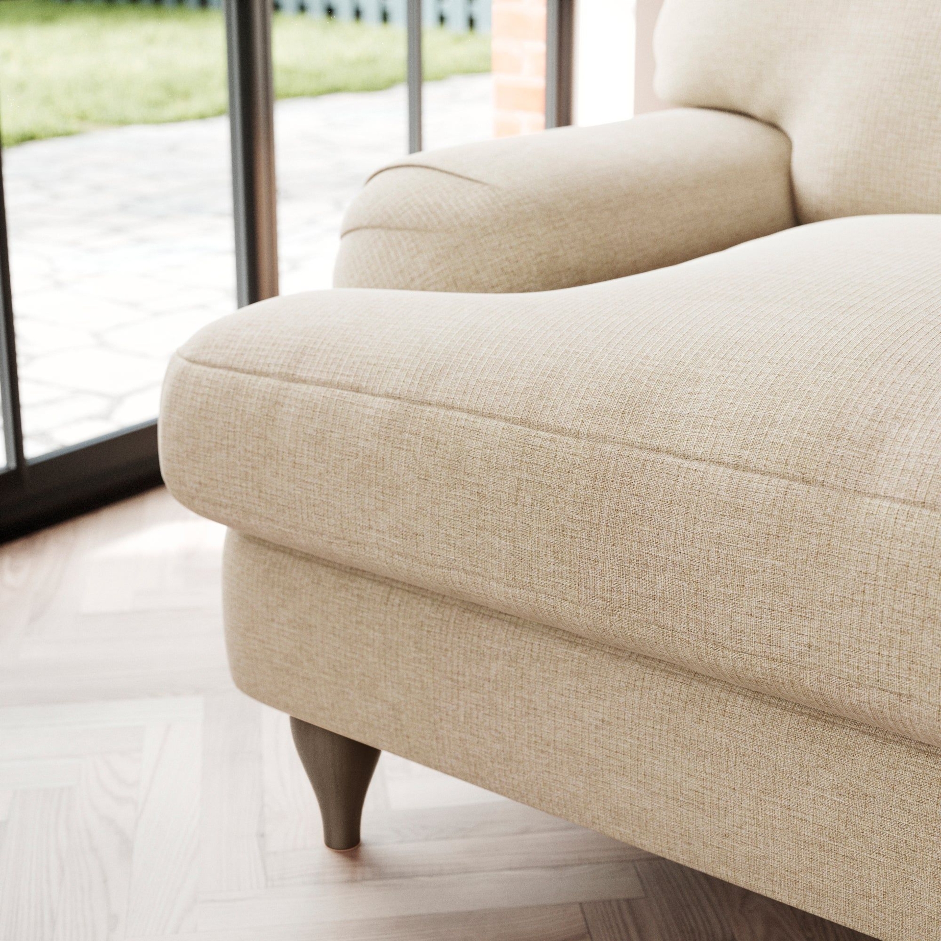 Dunelm Tonal Weave Natural Darwin Large 2 Seater Sofa