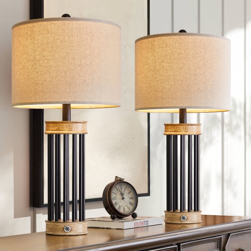 Eastvale 24" Dimmable Touch Industrial Lamp for Living, Bedside And Bedroom Lamp (Bulb Included)