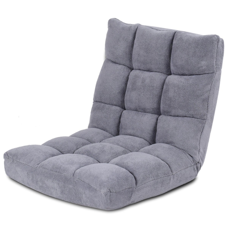 Ebern Designs Reclining Ergonomic Floor Game Chair in Gray