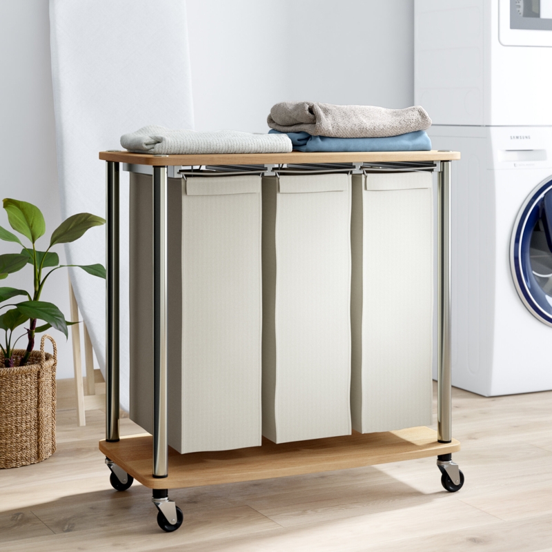 Elena Rolling Laundry Hamper
