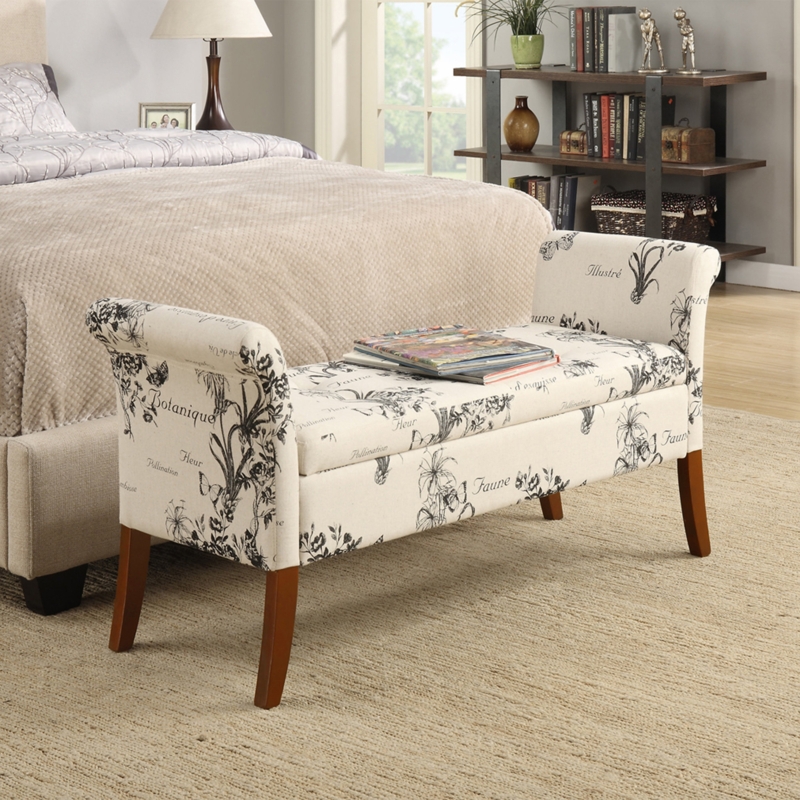 Emma-Jade Upholstery Storage Bench with Solid Wood Legs