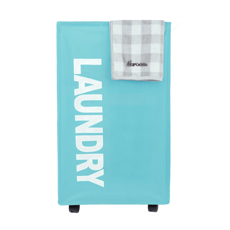 Fabric Rolling Laundry Basket with Handles