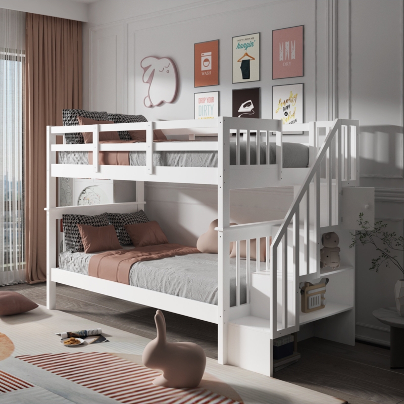 Fadl Twin Over Twin Standard Bunk Bed by Harriet Bee