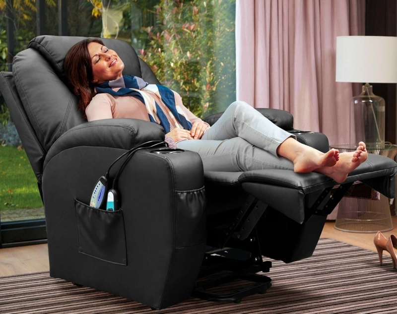 Faux Leather Power Lift Recliner Chair with Massage and Heating Functions