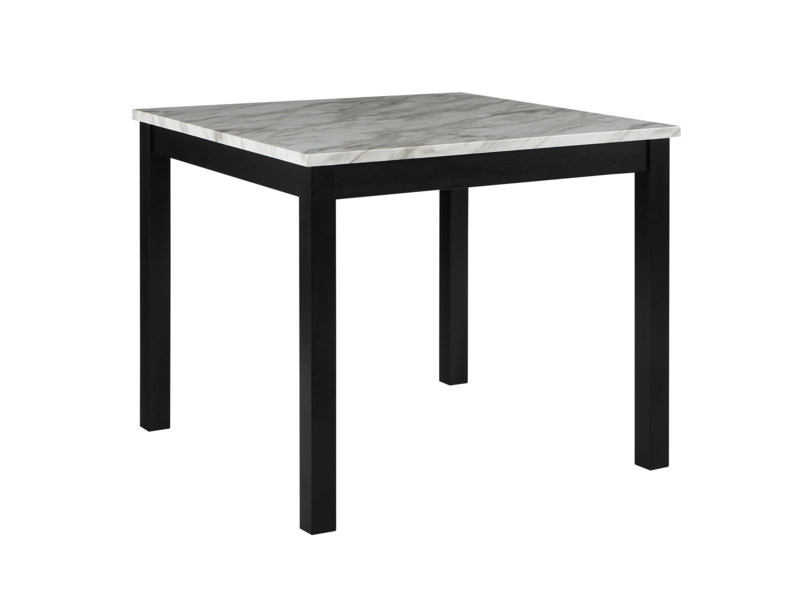 Faux Marble Top Solid Wood Base Dining Table