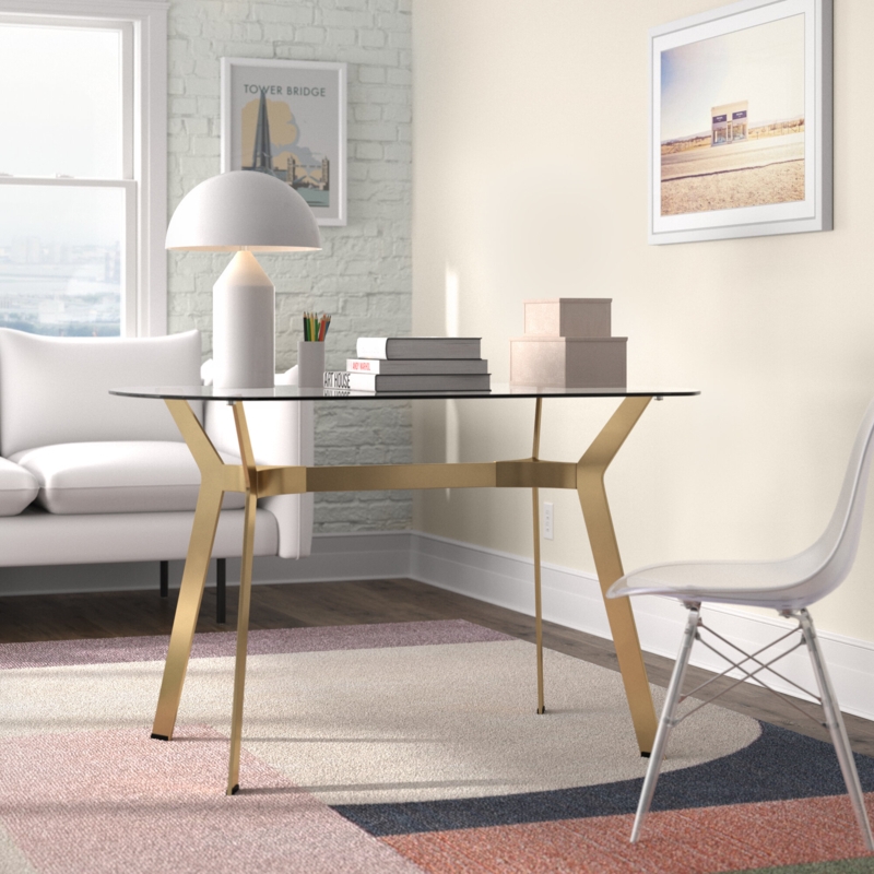 Fleischmanns Glass Oval Desk