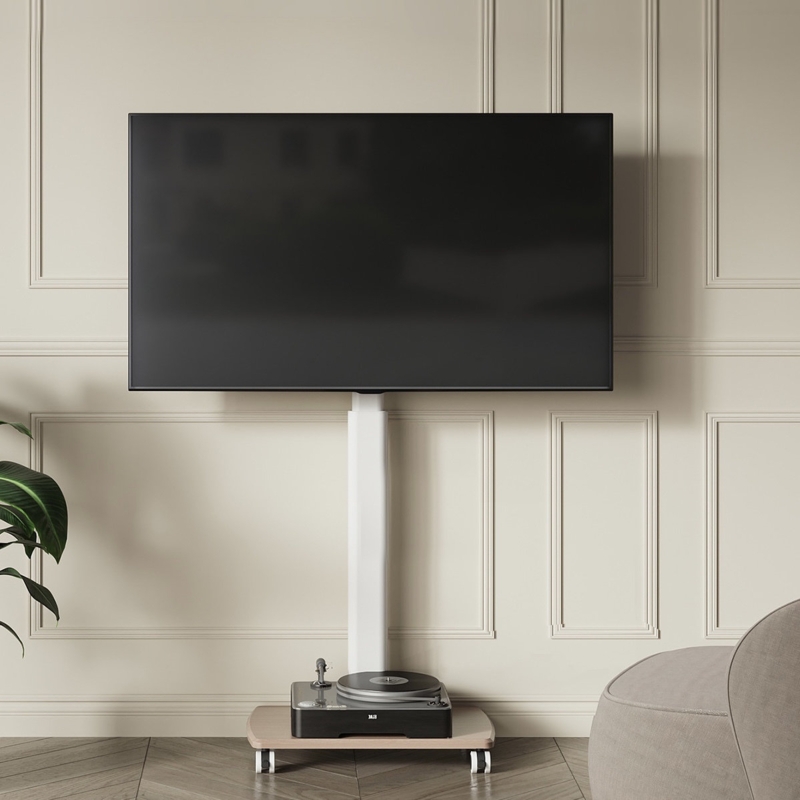 Floor TV Stand for 32-65 Inch Tvs, Modern Tall Corner TV Stands for Bedroom, Height Adjustable