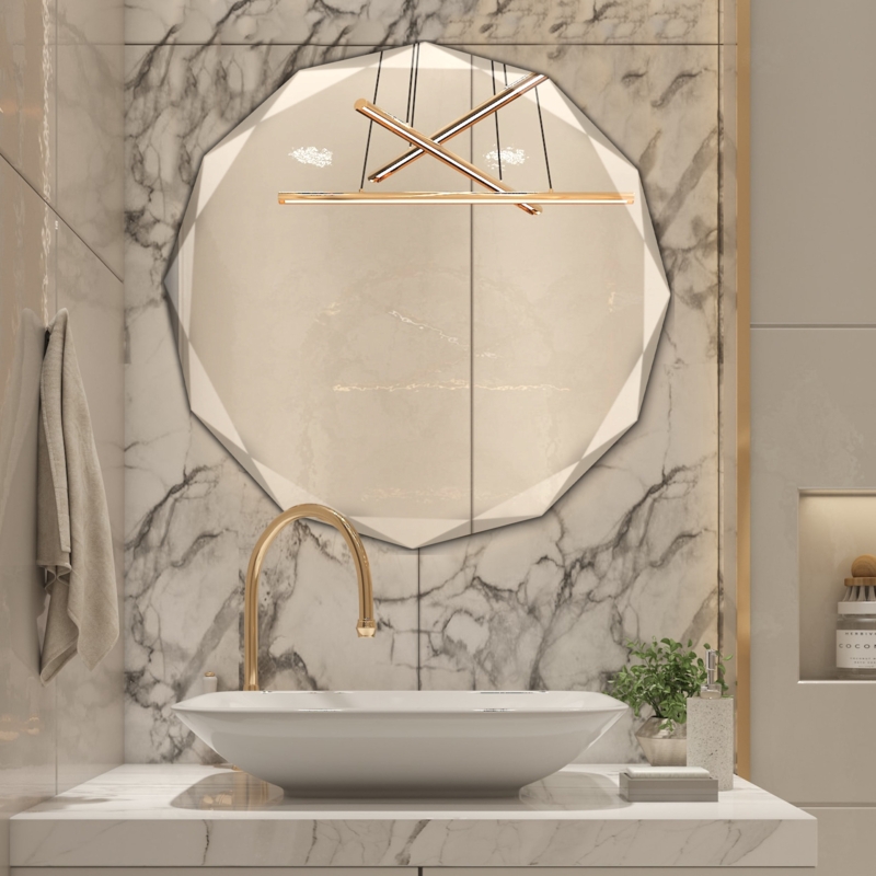 Frameless, Beveled Wall Mirror