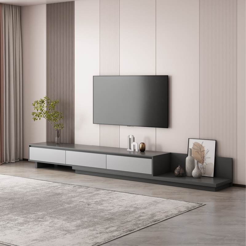 Gafton 79"- 130" Extendable TV Stand With 3-Drawer