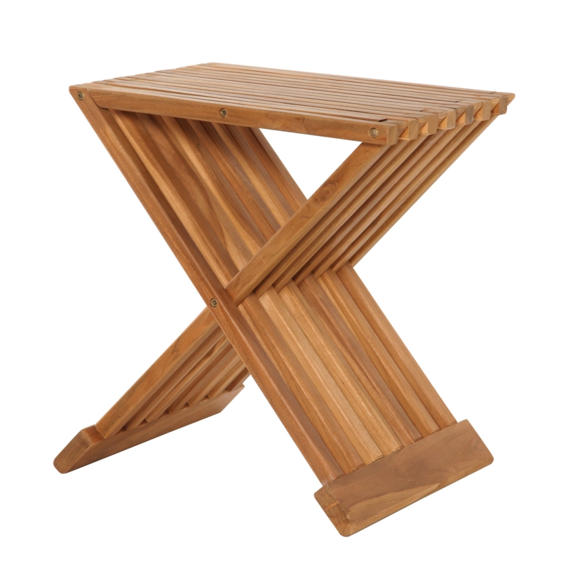 Galnares 16'' W Teak Corner Shower Bench