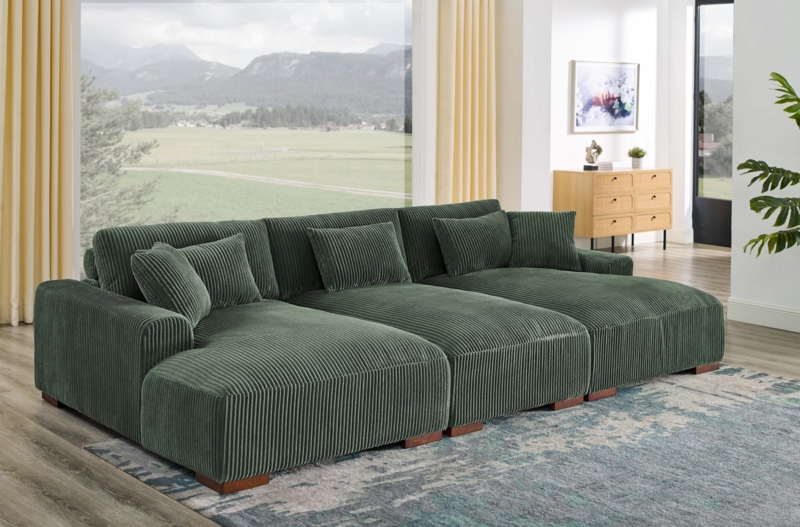 Geil 132'' Corduroy Sofa Chaise