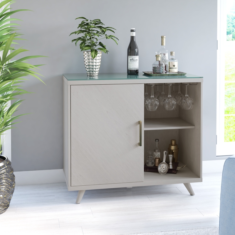 Geneal General Modern Bar Cabinet with Refrigerated Beverage Cooler