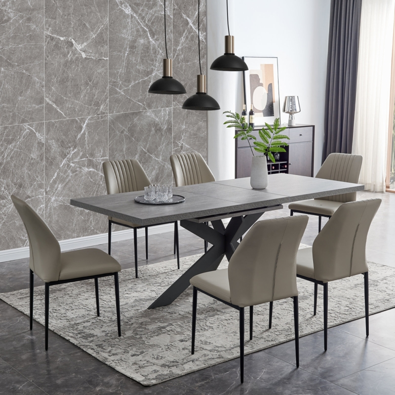 Geneiveve 63" Butterfly Leaf Pedestal Dining Table, Rectangular Expandable Kitchen Dining Table
