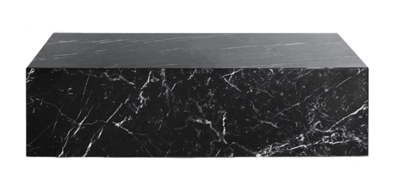 Genuine Marble Block Coffee Table - Black Marble