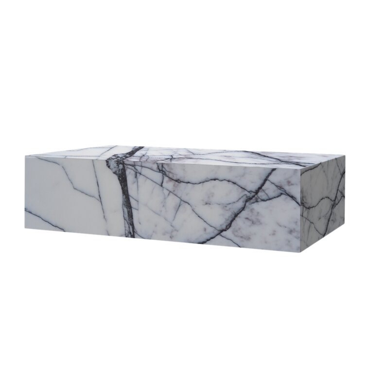 Genuine Marble Block Coffee Table - Portoro Marble