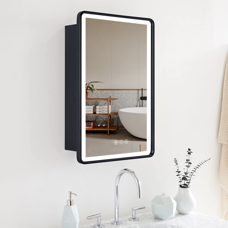Gernold 20'' W 28'' H Framed Medicine Cabinet with Mirror and 3 Fixed Shelves