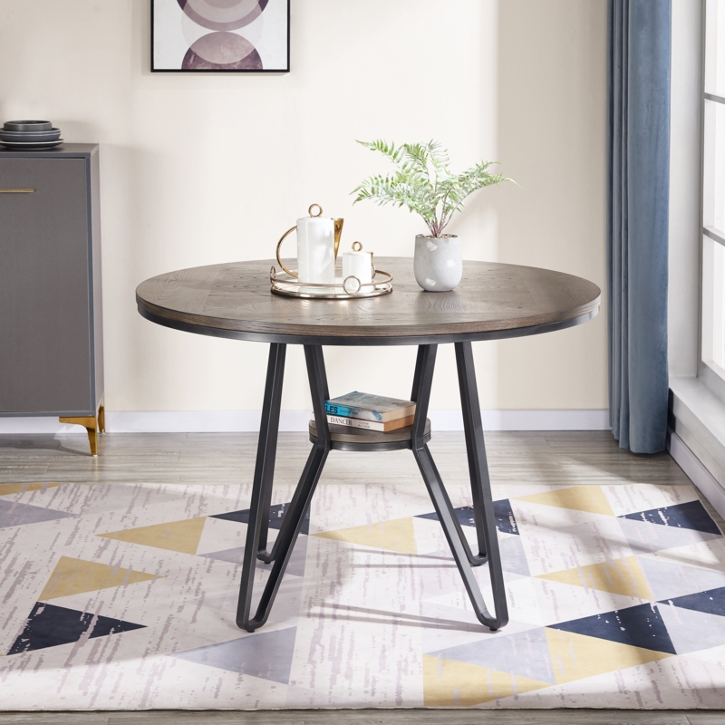 Gravesend Round Metal Base Dining Table