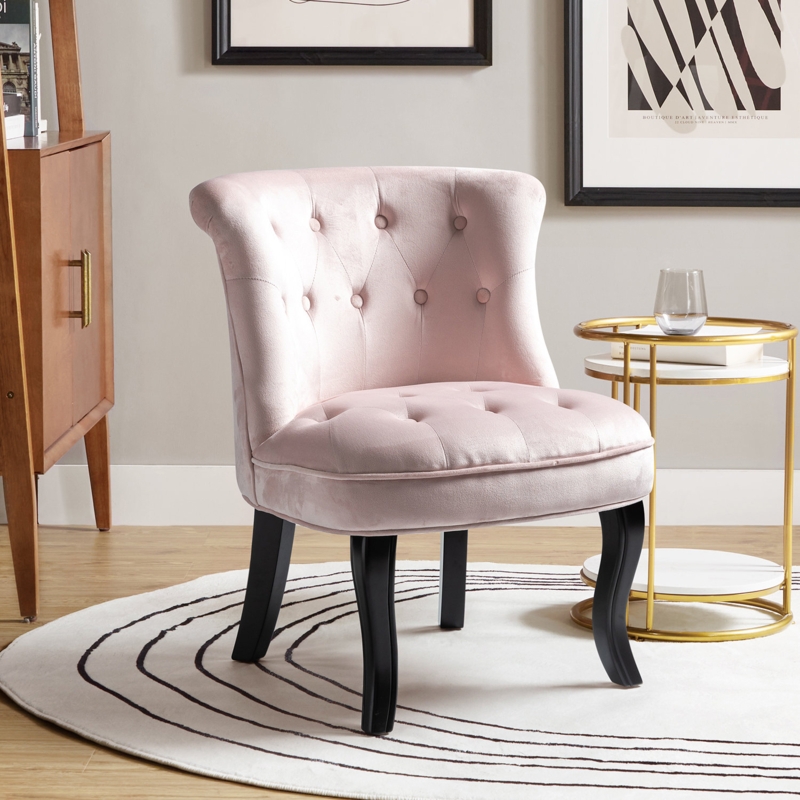 Grenier Traditional Velvet Upholstered Wingback Side Chair with Button-Tufted