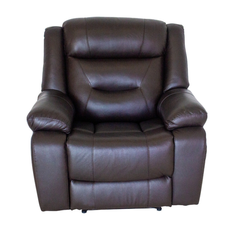 Grey Leather Manual-Reclining Chair